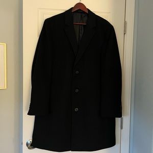 Kenneth Cole 46R Men’s Black Wool Overcoat